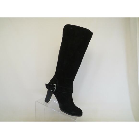 NINE WEST Womens Black Suede Zip Buckle Fashion Knee High Boots Size 7.5 M - Picture 1 of 11